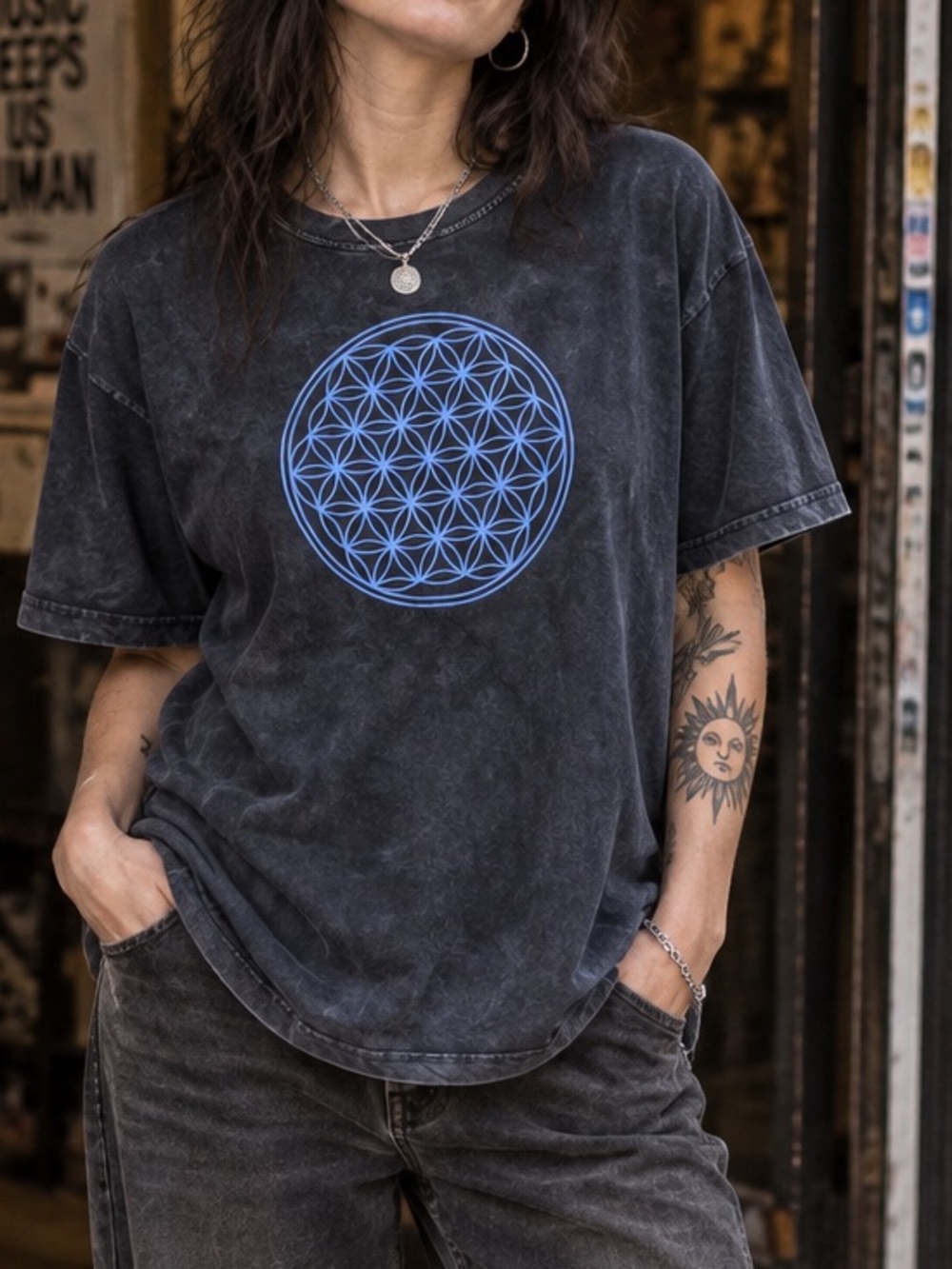 Unisex Rhea Flower of Life Tee — XL